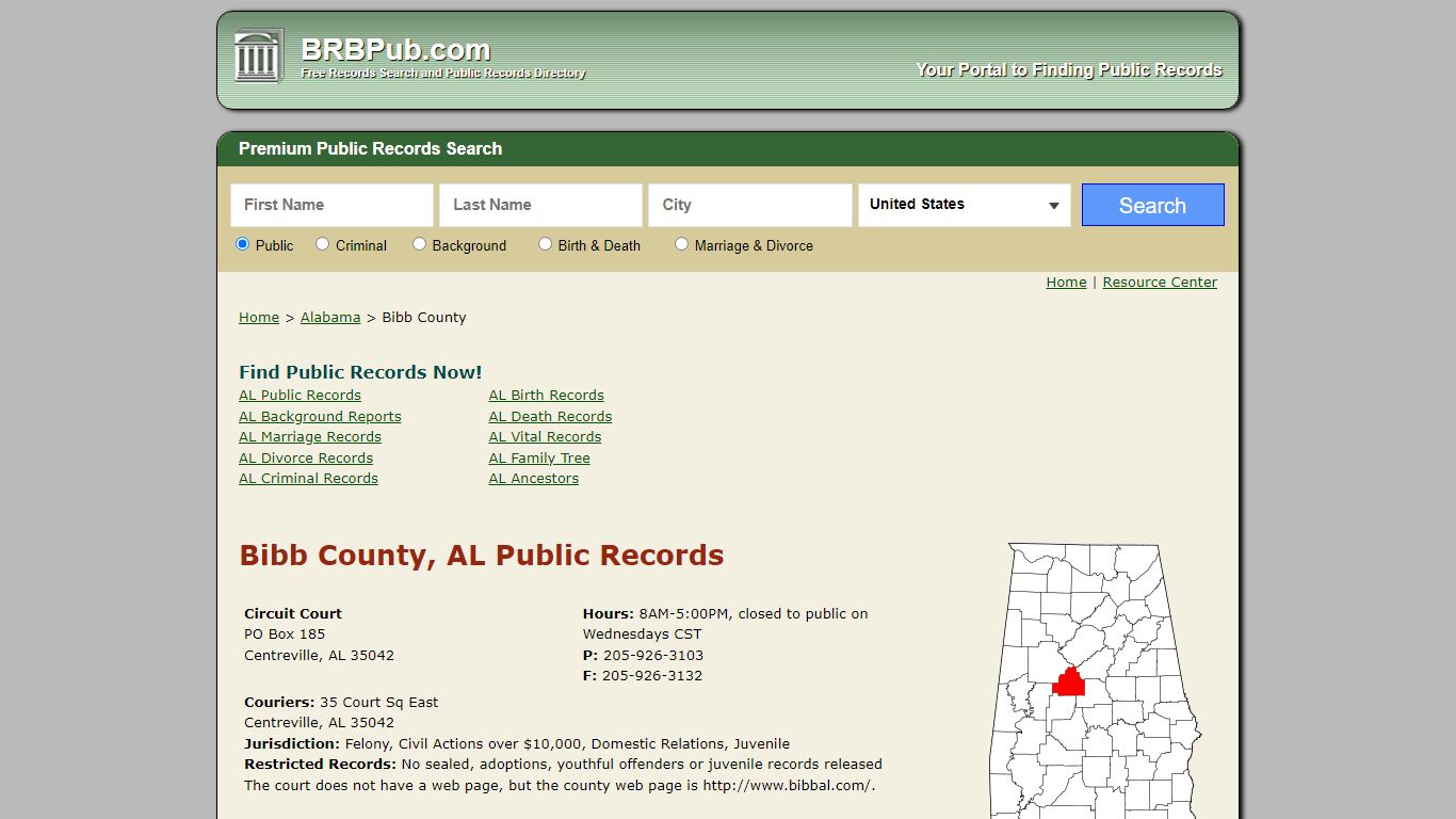 Bibb County Public Records | Search Alabama Government ...
